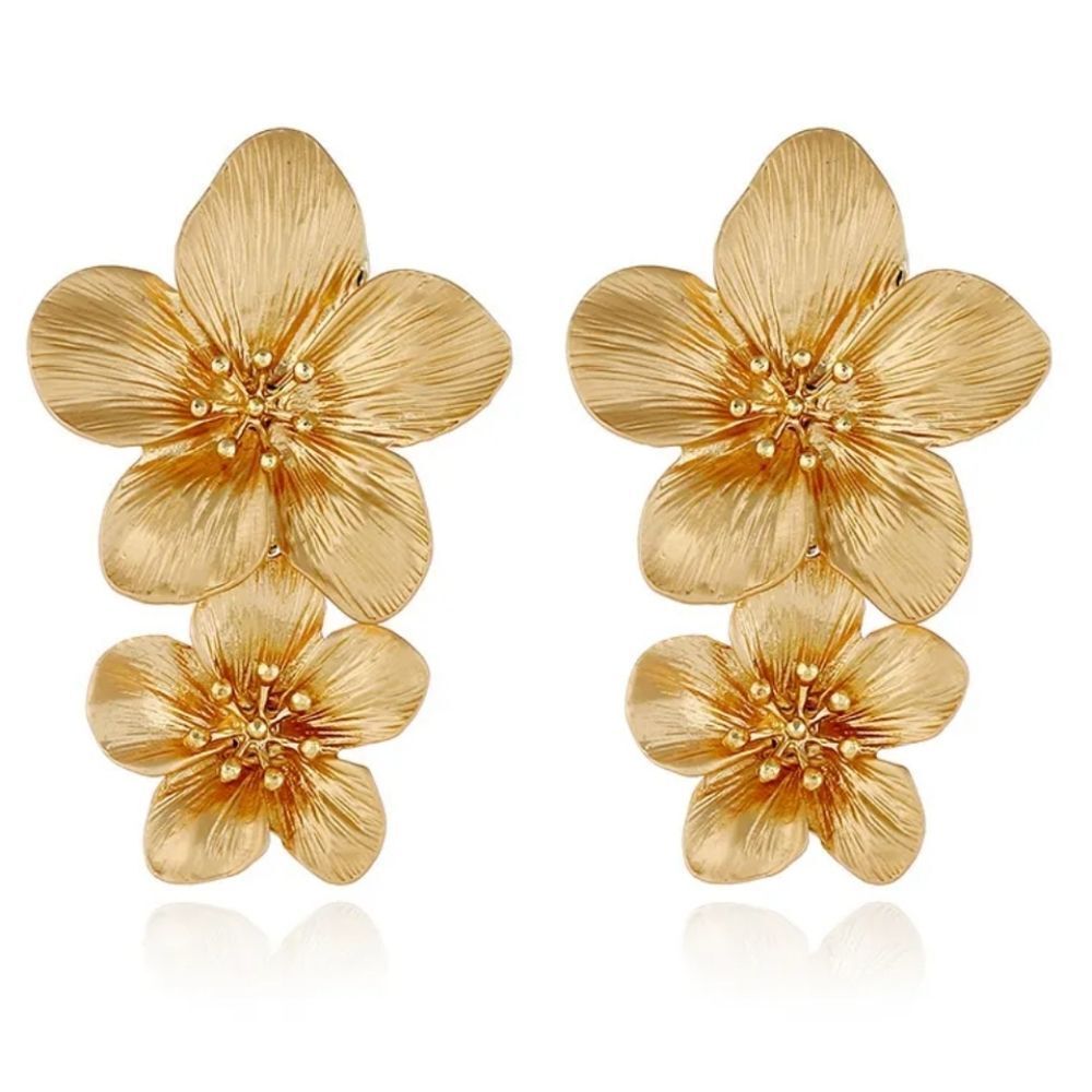 Five Petal Daisy Drop Earrings